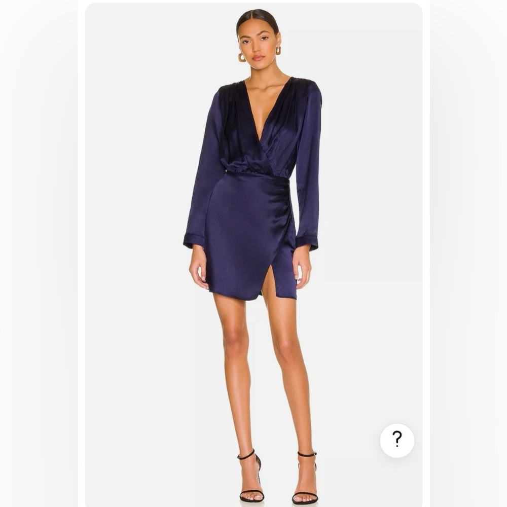 Amanda Uprichard Melinda Long Sleeve Dress in Imperial, Small